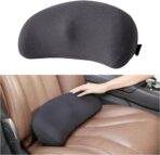 Car Lumbar Support Pillow, Memory Foam Comfortable Vehicle Seat Cushion for Driving, Sciatica Tailbone Pain Relief Driver Seat Pad, Universal Automotive Accessories (Dark Grey)