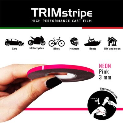 4R Quattroerre.it 10462 Trim Stripes Adhesive Strips for Cars, Neon Fucsia, 3 mm x 10 mt - Image 2
