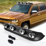 PM PERFORMOTOR Universal 39" W x 10" D x 6" H Roof Mounted Fog Lights Lamps+Switch+Bulbs,Clear Lens