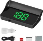 Heads Up Display for Car, Windshield Projection Digital Speedometer with USB Cable & Car Charger Adapter, Plug and Play HUD w/Large Font Display & Overspeed Alarm for Most Vehicles (KM/H)