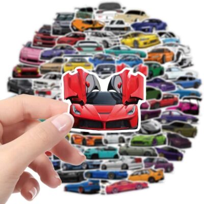 100pcs JDM Car Stickers, Racing Sport Car Stickers Vinyl Waterproof for Water Bottles Laptop Guitar Skateboard Scrapbook JDM Decals Car Stickers for Men Teens Adults Kids - Image 8