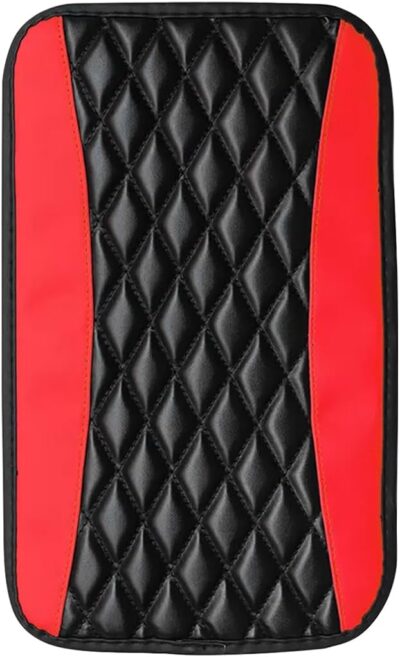 Moly Magnolia Car Center Console Cushion Pad, Universal Leather Waterproof Armrest Seat Box Cover Protector,Comfortable Car Decor Accessories Fit for Most Cars, Vehicles, SUVs (Red) - Image 8