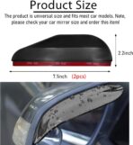 2 PCS Mirror Rain Visor Eyebrow, Waterproof PVC Auto Exterior Rear View Mirror Rain Visor Guard, Rainproof Side Mirror Rain Visor Eyebrow Cover for SUV Truck, Car Accessories (Black) - Image 2