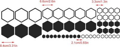 52 PCS Honeycomb Decals Vinyl Hexagonal Graphics Sticker Car Body Side Exterior Decor Accessories Universal for Car, Truck, SUV, RV (Black) - Image 2