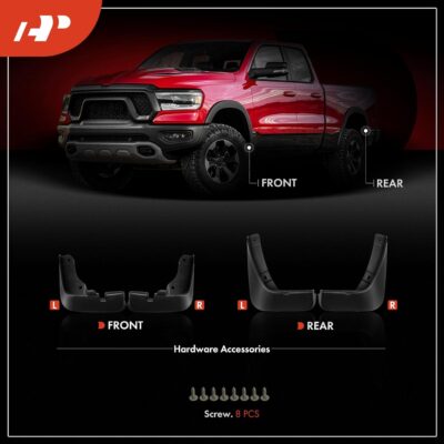 A-Premium Mud Flaps Compatible with Mazda 3 Hatchback 2014-2018, No Drilling Required Mud Guards with Hardware Accessories, Set of 4 Front and Rear - Image 2