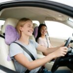 Sexysamba 2 Pcs Plush Bow Car Headrest Neck Pillow Cute Bow Pillow for Car Seat Décor Soft Neck Support for Comfortable Driving Traveling Office Fluffy Head Rest Cushion, Purple - Image 5