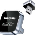 2026 Upgraded Wireless CarPlay Adapter for Apple iPhone, Plug and Play, Fast Auto-Connect, Realtek 8730E Chip Stable & No Latency, Wired to Wireless Adapter with USB-A/Type-C Port Gray (CT106)