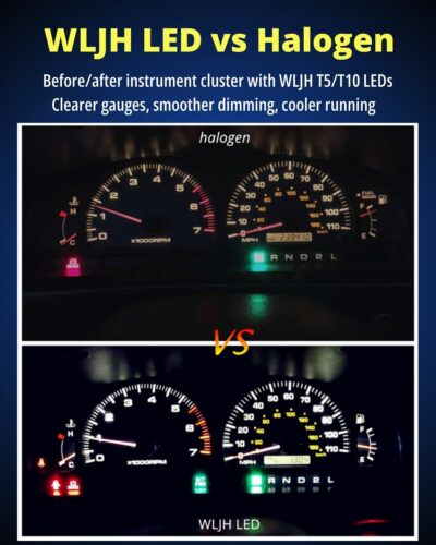 WLJH 40 Pack 194 168 T10 T5 LED Bulbs With Sockets, Non Polarity, Dimmable, For Dash Cluster Dome Map Door Trunk Parking License Plate Lights,300 LM Interior & Exterior Replacement, Bright White - Image 8