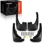 A-Premium Set of 4PCS Mud Flaps Splash Guards Mudguards Mudflaps with Hardware Accessories Compatible with Nissan Frontier 2005-2023 Pickup, Black Color, Front and Rear (Driver & Passenger Sides)