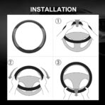 Car Steering Wheel Cover,Microfiber Leather Steering Wheel Cover Universal 14.5-15 inch, Anti-Slip Breathable Auto Wheel Cover Protector for Men Women (Black&Gery) - Image 5