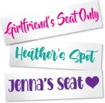Design Your Own Girlfriends Wifes Seat Passenger Princess Vinyl Name Decal Sticker for Cars, Trucks, Dashboard, Door Handles, Windows, and Vehicles (Glitter Colors Available)