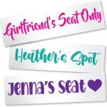 Design Your Own Girlfriends Wifes Seat Passenger Princess Vinyl Name Decal Sticker for Cars, Trucks, Dashboard, Door Handles, Windows, and Vehicles (Glitter Colors Available)