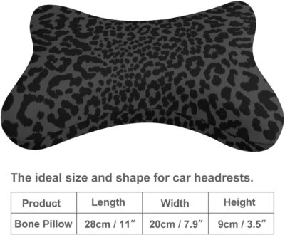 Car Neck Pillow for Neck Pain Relief for Dark Gray Black Leopard Cheetah Print for Men Women Adults Kids Travel Outdoor Office - Image 3