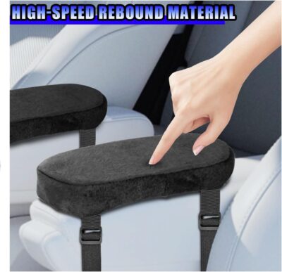 2PCS Car Elbow Pad Arm Rest Cover, Soft Armrest Cushion Pad for Arm Comfortable Support, Anti-Scratch Auto Armrest Pillow Protector, Universal Car Interior Accessory for Most Vehicles (Black) - Image 3