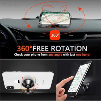 Coolpow【2 Packs 】Magnetic Phone Holder for car【Strong Magnet】phone holders for your car phone holder Mount for Car【4 Metal Plate】Universal Dash cell phone car mount for iphone Samsung car accessories - Image 4