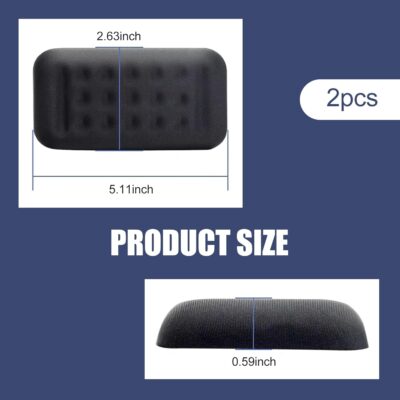 2PCS Car Arm Rest Elbow Pads, Memory Foam Pressure Relieving Car Arm Rest Pad, Soft Comfort Support Pad for Central Control Armrest Box Door, Universal Armrest Cushion for Most Cars (Black) - Image 2
