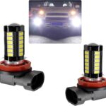2PCS H11 Car LED Fog Light Bulbs, 12V 5630 33-SMD Anti-Fog Super Bright Lights, 6500K Power LED Bulb, 1500 Lumen DRL Universal Replacement Bulbs for Car, SUV, Truck (H11)