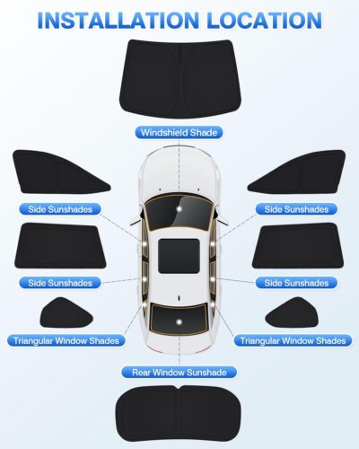 Window Shades for Toyota RAV4 2019-2025 Accessories Windshield Sun Shade Side Rear Window Covers Sunshade Sun Visor Shield Privacy Protection for Camping Keep Vehicle Cool Black 8PCS - Image 6