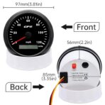 ARTILAURA GPS Speedometer 85mm 3-3/8" 7 Color 120MPH Gauge with GPS Antenna Odometer Waterproof for AUTO Car Truck Boat Marine (All Black) - Image 3