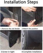 Wear-Resistant car mudguards for Fiat 500 500C 500L 500X 500e,Fender Splash Guards Mud Flaps Car Fenders 4-Piece Car Mud Flap - Image 3