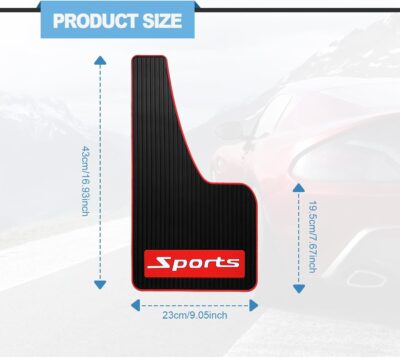 4PCS Car Mud Flaps Rubber Mudguard Soft No Collision Front and Rear Fender Splash Guards Mud Flaps, Universal for Cars SUV, Long - Image 2