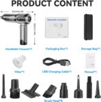 Handheld Vacuum Cleaner, 22000Pa Powerful Car Vacuum Cleaner Cordless, Lightweight Mini Car Hoover, Rechargeable Portable Air Duster for Car, Home, Kitchen - Image 7