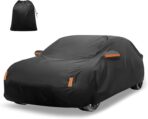 X AUTOHAUX Car Cover for Honda Civic Sedan/Coupe 210D-PU Outdoor Full Car Cover All Weather with Door Zipper for Waterproof Windproof Sun Rain Snow Protection