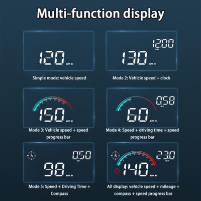 Car Heads up Display for Audi S3 S4 S6 S8 V8 Long RS 3 Fox 5000 Sedan, Digital HUD Speedometer with Real-Time Speed Display, USB Cable Plug and Play, Windshield Projector - Image 4
