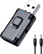 USB Bluetooth Adapter for Car, Bluetooth Transmitter Receiver for TV, Stereo, Headphone, PC, TSNAM 3.5mm AUX Wireless Audio Adapter, Plug & Play