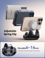 JOYROOM Car Phone Holder Mount, 360° Adjustable & Avoid Sun Glare Phone Holder for Car, Slip Free Spring Snap Design Dashboard Phone Stand, Compatible with Smartphones, GPS Devices - Image 3