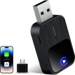 2026 Upgraded Wireless CarPlay Adapter for iPhone & Android Auto, 5X Faster Auto-Connect No Latency, Converts Wired to Wireless CarPlay, Plug & Play, 2 in 1 Adapter for iOS 12+/Android 11+, Black