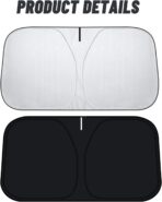 D-Lumina Windshield Sun Shade for 2015-2025 Fo-rd Mustang Accessories (NOT for Fo-rd Mustang Mach-E), Front Window Sunshade Sun Visor Protector Block UV Rays Heat, Foldable 2 Layers 210T Material - Image 7