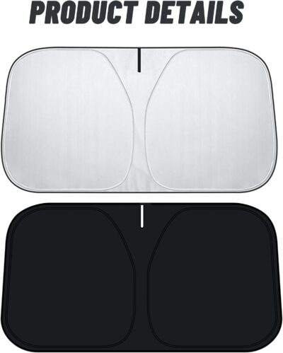 D-Lumina Windshield Sun Shade for 2015-2025 Fo-rd Mustang Accessories (NOT for Fo-rd Mustang Mach-E), Front Window Sunshade Sun Visor Protector Block UV Rays Heat, Foldable 2 Layers 210T Material - Image 7