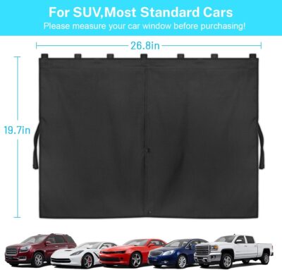 Car Window Shades, Double Layers Magnetic Car Sun Shade for Baby, Blackout/See Through Back Side Window Covers, Auto Window Curtains for UV Protection - Image 6