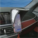 Car Smartphone Sunshade, Foldable Anti-Glare Cell Phone Sun Protection Umbrella, Universal High Elasticity Skeleton Auto Smartphone Heat-Insulating Sun Cover Accessory for Most Cars (Silver)