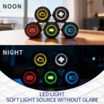 2Pcs 8MM 12V-24V LED Indicator Light with 180 Changeable Symbols, IP67 Waterproof, Pre-Wired Customizable Pilot Dash Directional Warning Lights for Car Truck Boat Marine RV Off-Road(Red) - Image 5