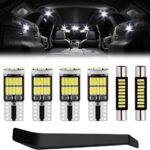 17PCS Interior LED Lights Kit for Dodge Durango 2011 2012 2013 2014 2015 2016 2017 2018 2019 2020 2021 2022 Map Dome Trunk License Plate Lights Interior Bulbs Package + Install Tool