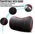 Car Leather Neck Pillows, Neck Rest Cushions,100% Memory Foam Cervical Support, Comfortable Travel car Seats and Home Office Soft Pillows, Red a Set (2 pcs) - Image 4