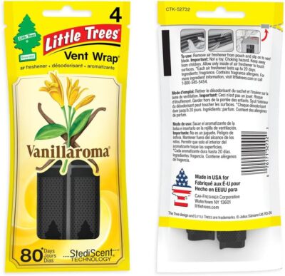 LITTLE TREES Car Air Freshener | Vent Wrap Provides Long Lasting Scent, Invisibly Fresh | 16 Air Fresheners | Vanillaroma - Image 4