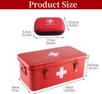 First Aid Box with Mini First Aid Kit, Metal Medicine Storage Box with Handles & Safety Lock, First Aid Organizer Waterproof Hard Shell Small Case for Travel Home Office Camping Hiking Car - Image 7