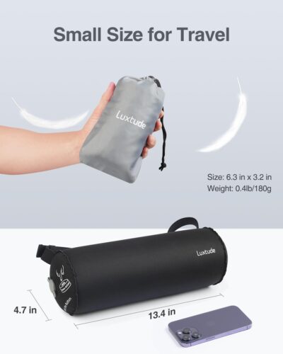 Luxtude Inflatable Lumbar Pillow for Airplane Travel, Inflatable Lumbar Support Pillow for Car & Office Chair, Neck Roll Pillows for Lower Back Pain Relief, Travel Back Support Neck Pillows - Image 3