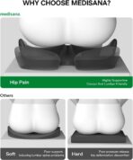 medisana Seat Cushion, SC 100 Seat Cushions for Office Chairs, Car Seat, Wheelchair - Sciatica & Tailbone & Coccyx Pain Relief Pillow for Driver Sedentary, Gift for Women Men(Size:18*14.6*3.54in-Grey) - Image 6