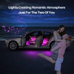 Car LED Interior Strip Lights, TEKSHINNY RGB Car Interior LED Light Wireless APP and Remote Control, 5 in 1 Ambient Lighting Kit with 236 Inches Fiber Optic, EL Wire Lights for Car Inside - Image 5