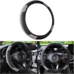 AUCELI Elastic Car Steering Wheel Cover, Stretch Anti-Slip Vehicle Steer Wheel Protector, Breathable Steer Wheel Protective Guard Fit for 14.5-15 Inches, Universal Automotive Accessories (Gray)