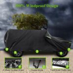 Waterproof Cover for Jeep Wrangler JK JL CJ YJ TJ 4 Door 1987-2026 Outdoor Sun Rain Wind Snow Protection Dustproof Covers with Driver Door Zipper Black - Image 5