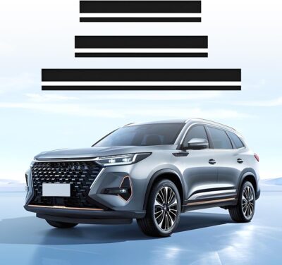 3PCS Car Hood Stripe Stickers, Sporty Style Racing Vehicle Body Roof Decorative Striped Decals, Automotive Exterior Decoration Modified Strip Graphic, Universal for Most Vehicles (Style A) - Image 5