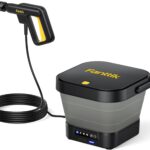 Fanttik NB8 Fold Cordless Electric Pressure Washer w/3.2Gal Tank, 5-in-1 Nozzle, Max 220PSI, 10FT Hose, 4000mAh Lithium Battery, Type-C Charging, Portable Sprayer Washer for Camping, Pet Cleaning