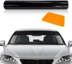 Windshield Tint Strip, 51.18"×7.87" Car Window Sun Visor Tints Film With Scraper, Universal Front Windscreen Heat Control Tint Strip Styling Decoration for Car Truck SUV RV