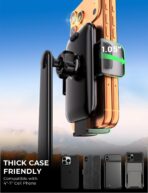 Car Dashboard Phone Holder for Windshield - Tesla Touch Screen Phone Mount with 360° Adjustable Aluminum Arm & Nano Adhesive Base for iPhone 17 Pro Max and All 4-7inch Smartphone (Black) - Image 6