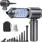 Car Vacuum Portable Cordless, Small Handheld Vacuum Cleaner with 24000PA High Power Suction, Mini Vacuum Cordless Rechargeable with One-Touch Empty, 10-in-1 Hand Vac for Car Home Office Dust